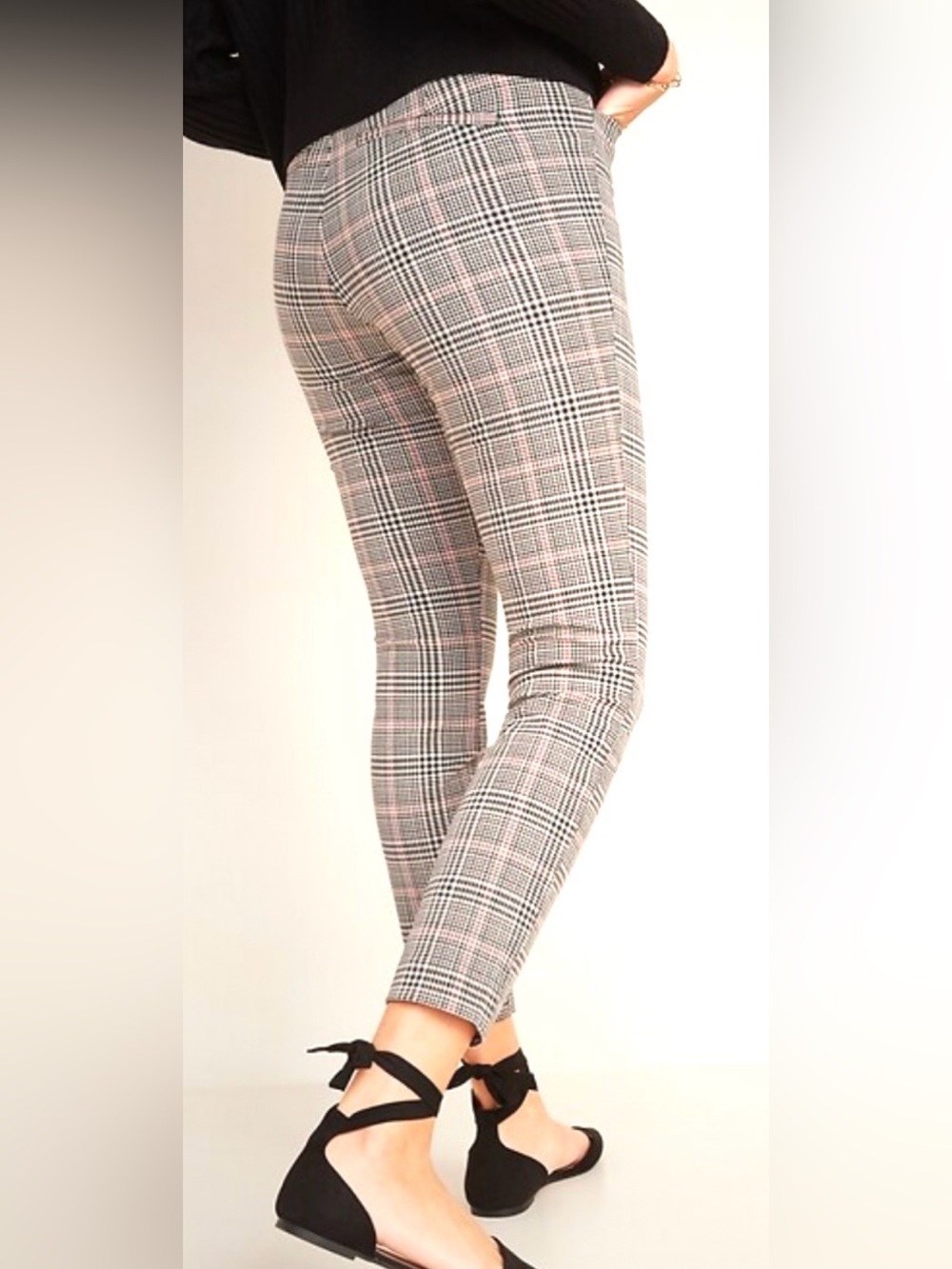 Size 6 Womens Pixie High-Rise Plaid Skinny Pants